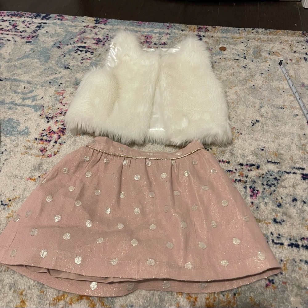 Pink & Gold polkadot Skirt ( Girls Size 5)